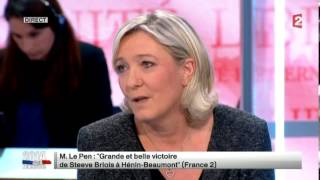 Marine Le Pen commente les résultats du 1er tour des élections municipales 2014