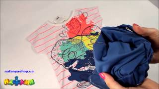 Комплект для девочки синие легинсы и туника арт 4136W