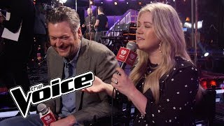 Blake Shelton & Kelly Clarkson Talk About Their Rivalry On The Voice, The Block Button & More