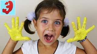 Эмилюша и Реборн Лиза красят фрукты Пальчиковые краски