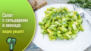 Салат с сельдереем и авокадо — видео рецепт