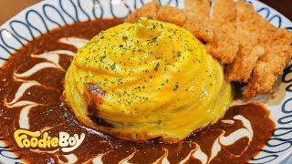 Tornado Omurice with Pork Cutlet / Gangnam, Seoul Korea / 회오리 오므라이스 / 서울 강남 후레쉬빌
