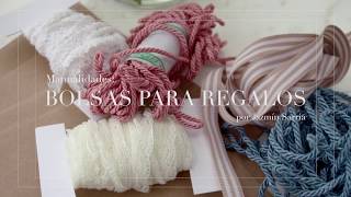 Bolsas de regalo con papel kraft pintado a mano