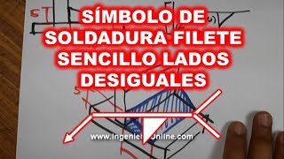 Símbolos de Soldadura - Filete Sencillo lados desiguales