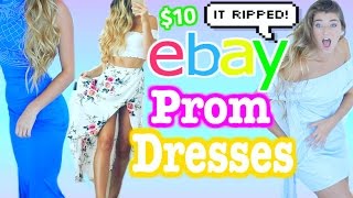 TRYING ON $5 EBAY PROM DRESSES! Cheap Dresses I Bought Online *DISASTER*