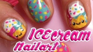 tutorial: how to do cute icecream summer nailart ♥ kawaii!