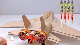 Улучшенный Самолет из Картона ? (4 ракеты и спички) +СO2