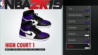 NBA 2K19 Shoe Creator | Jordan 1 High Court Purple | Xbox One PS4