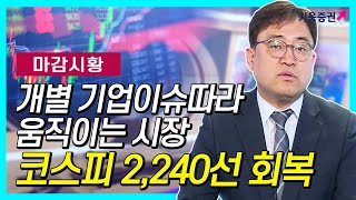 [주식투자][시장분석] 마감시황/ 개별 기업이슈 따라 움직이는 시장, 2240선 회복 (20.02.14)