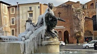 Базилика Санта Мария Маджоре. В Риме замерзли фонтаны. Панорама Рима с Террасы Витториано....