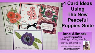 New Peaceful Poppies Suite - Mini Catalogue 2020 - 4 card ideas
