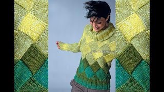 Пуловер Пэчворк Спицами - 2019 / Pullover Patchwork Knitting needles