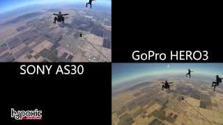 Comparison Footage: Skydiving with Sony AS30 vs GoPro HERO3