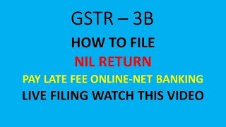 GSTR 3B NIL RETURN FILING WITH LATE FEE ONLINE PAYMENT - LIVE DEMO