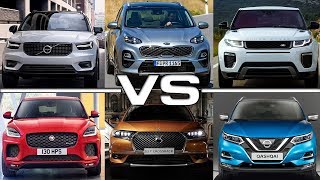 Volvo XC40 vs Kia Sportage vs Range Rover Evoque vs Jaguar E-Pace vs DS7 Crossback vs Nissan Qashqai