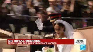 UK Royal Family: The Duke and Duchess of Sussex make their way to Windsor Castle