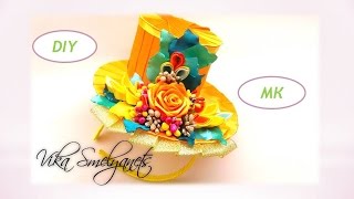 Шляпка на осенний бал/МК ободок канзаши/DIY hat for the autumn ball