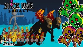 Золотой КОПЬЕТОНЕЦ против ЗОМБИ! 28 ночей СТРАХА в стикмен игре Stick war Legacy Зомби режим