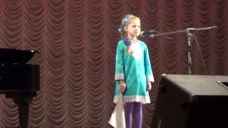 Ольга Горобцова. 7 лет. Песня "Про теленочка". Olga Gorobtsova