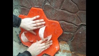 Имитация каменной кладки из штукатурки с помощью штампа