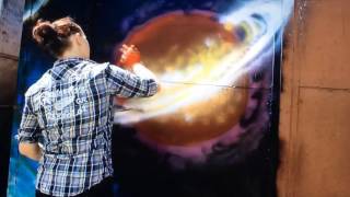 - дочь, покрась мне гараж | space spray art | рисунки баллончиком