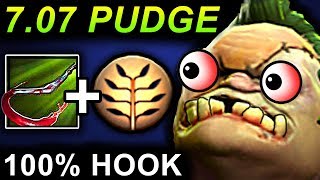MONSTER PUDGE 100% HOOK - DOTA 2 PATCH 7.07 NEW META PRO GAMEPLAY