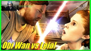 Princess Leia is a Jedi! | Obi Wan Kenobi vs Princess Leia! - Star Wars The Force Unleashed 2