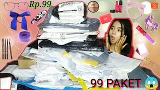 Unboxing 99 Paket Rp.99 Shopee 12.12 | Ratusan Produk Shopee 12.12