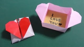 バレンタイン折り紙「ハートの窓」Valentine's Origami"Heart Window"