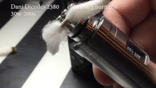 evic vtc mini vs dicodes 2380 dry burn test with SS wire
