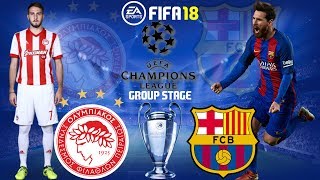 FIFA 18 | Olympiacos vs FC Barcelona | Champions League 2017/18 | Group Stage | Full Match