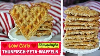 Herzhafte Low Carb Waffeln ohne Mehl mit Thunfisch & Feta I Waffel Rezept für das LowCarb Abendessen