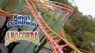 2018 Kings Dominion Anaconda Roller Coaster Front Seat On Ride HD POV