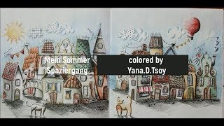 Speedcoloring "Mein Sommer spaziergang" Rita Berman / Раскаска антистресс Риты Берман