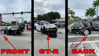 Tesla Model X ripped & split in half with no injuries after crash with Greg Ferreira's Nissan GT-R