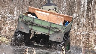 Покатушки по весеннему лесу на самодельном вездеходе..