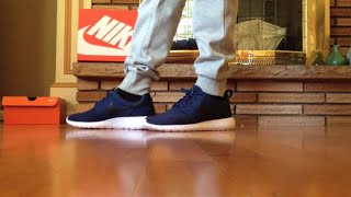 Nike Roshe One Midnight Navy/Black-White On Feet