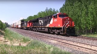 CN Train Spotting HD: CN 3015 5462 & End DPU 8812 Q112 East At Carvel AB 3/15 5/23/17