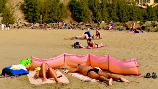 Gran Canaria Playa del Ingles Beach Today with Calima from Africa