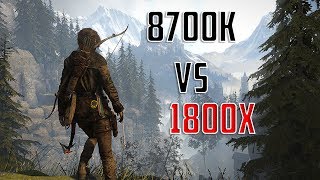 Rise of The Tomb Raider: 8700K Stock vs 1800X OC - GTX 1070