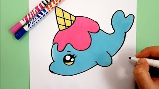 KAWAII EINHORN DELFIN MIT EIS SELBER MALEN - DIY