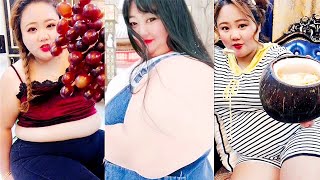 BBW chubby belly girls eating show and cute video tiktok.cute chubby funny moments.plus size fashion