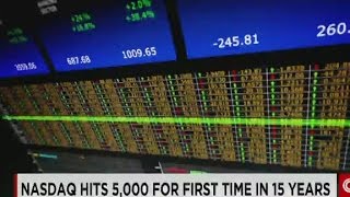 Nasdaq hits 5,000 for the first time in 15 years