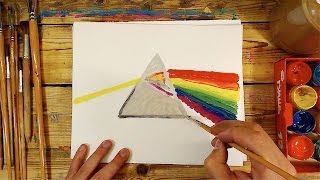 Как нарисовать ПРИЗМУ Ньютона / Рисуем красками РАДУГУ