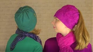 "Вихрь на макушке". Нунофелтинг. Шелковая шапочка и шапочка на марле