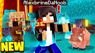 noob Girl explores NEW Nether Update in Minecraft