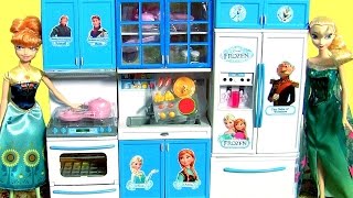Disney Frozen Luxury Kitchen Toy Set Play Doh Surprise Princess Anna & Elsa Cooking with Barbie
