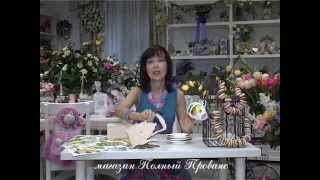 Комплект для чаепития, декупаж по дереву и керамике, мастер-класс