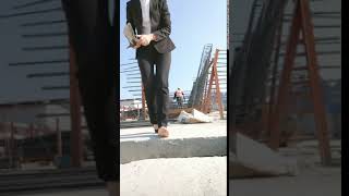 Cool girl takes off high heels to wash her foot