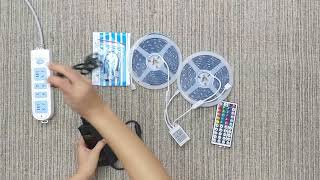 How to connect 5050 RGB led strip lights by Hedorance